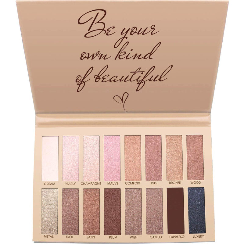 Best Pro Eyeshadow Palette Makeup - Matte + Shimmer 16 Colors - Highly Pigmented - Professional Nudes Warm Natural Bronze Neutral Smoky Cosmetic Eye Shadows - Lamora Exposed Nude Exposed - NewNest Australia