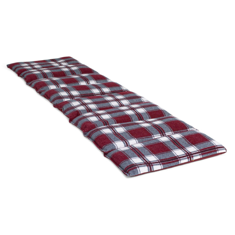 Organic spelled pillow 75x20cm large 8-chamber. Heat cushion, grain cushion with organic spelled for microwave and oven (flannel checked red) - NewNest Australia