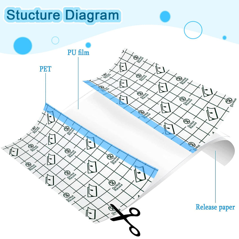 10 Cm X 10 M Waterproof Transparent Bandage With 5 Pieces Waterproof Plasters, Self-Adhesive Bandage Tattoo, Waterproof Plasters After Surgery, Medical Plaster, Waterproof Plaster Roll, Wound Pad - NewNest Australia