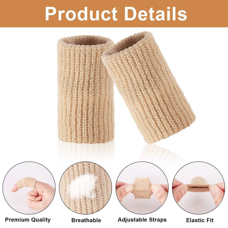 Heyu-Lotus 10 Pcs Finger Compression Sleeves Support,Breathable Finger Sleeve Protectors Thumb Brace Support for Finger Arthritis Swelling,Finger Splint Compression Protector for Pain Relief Beige - NewNest Australia