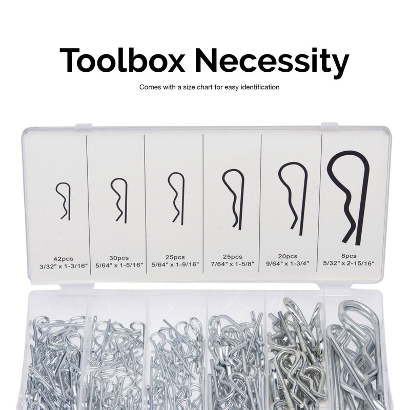 Neiko 50457A Hair Pin Assortment Kit, 150 Piece | Zinc Plated Steel Clips | For Use on Hitch Pin Lock System - NewNest Australia