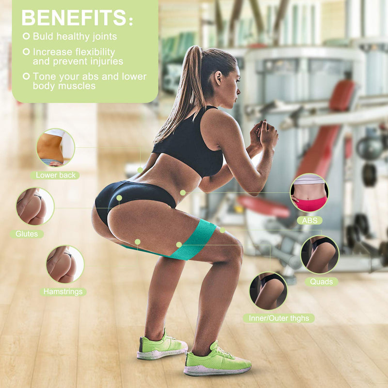 CFX Resistance Bands Set, Exercise Bands with Non-Slip Design for Hips & Glutes, 3 Levels Workout Bands for Women and Men, Booty Bands for Home Fitness, Yoga, Pilates Green,Purple,Pink - NewNest Australia