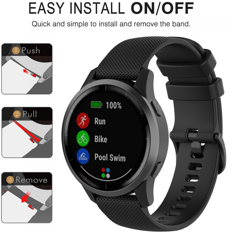 Band for Garmin Vivoactive 4, Soft Silicone Replacement Watch Band for Garmin Vivoactive 4/Venu 2/Vivomove HR Premium Style/ Polar Grit X/Vantage M/Vantage M2 (No Tracker, Replacement Bands Only) 10PCS Bands - NewNest Australia