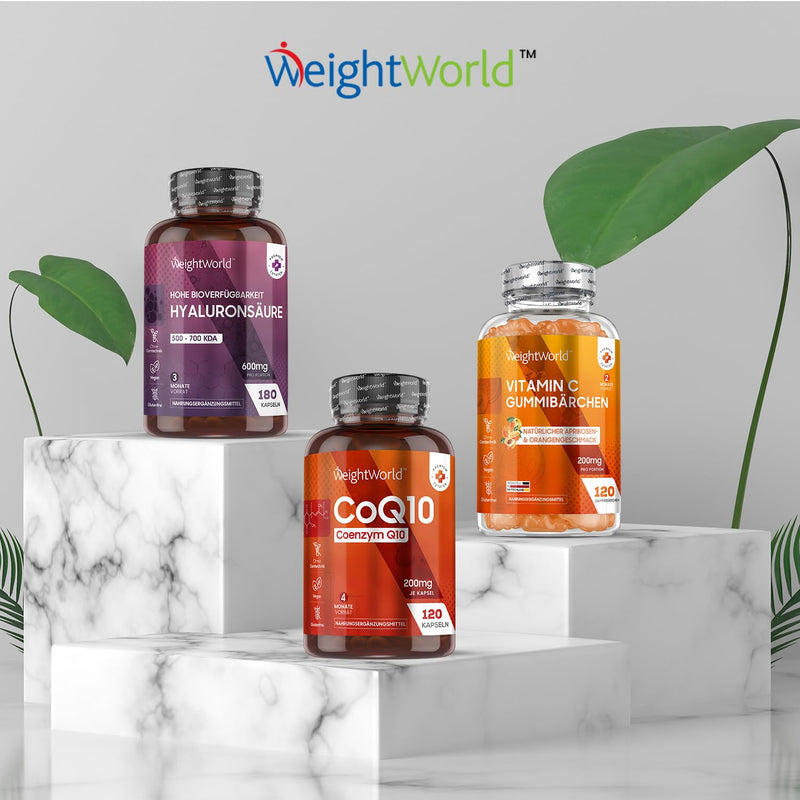 Coenzyme Q10-200Mg Per Capsule - 120 Vegan Coq10 Capsules - 4 Month Supply - From Plant Fermentation - Bioactive, Natural And High Bioavailability - Laboratory Tested With Certificate - Weightworld - NewNest Australia