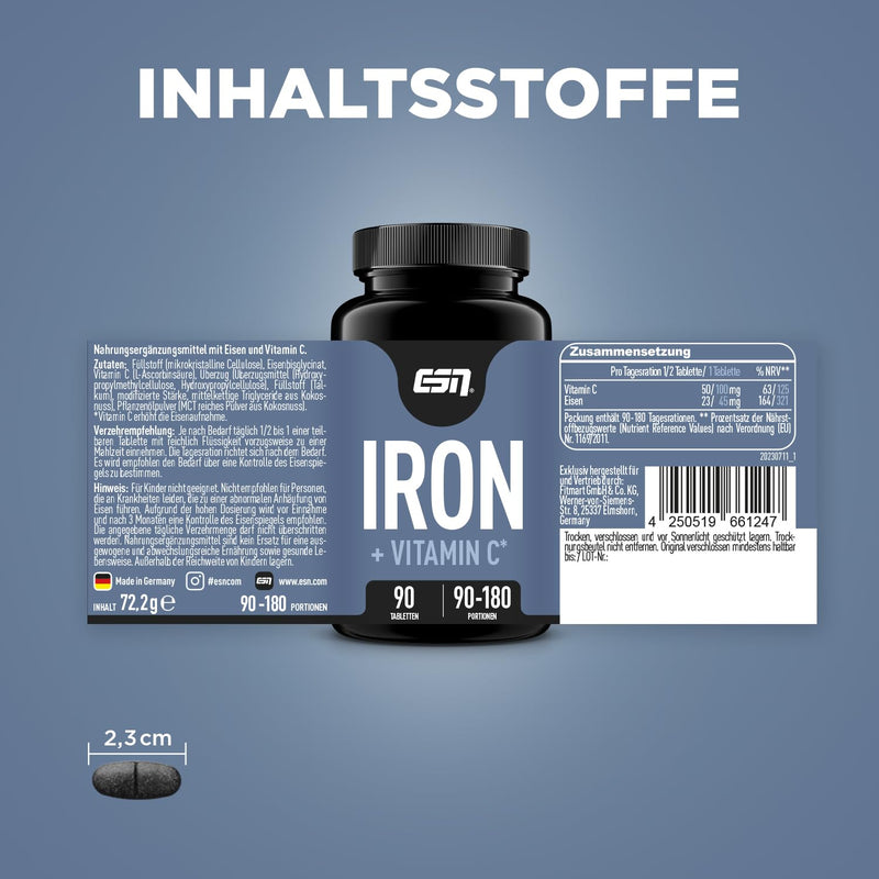 ESN Iron + Vitamin C, 90 tablets - NewNest Australia