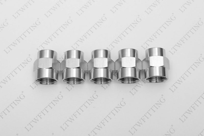 LTWFITTING Bar Production Stainless Steel 316 Pipe Fitting 1/2" x 3/8" Female NPT Reducing Coupling Water Boat (Pack of 5) - NewNest Australia