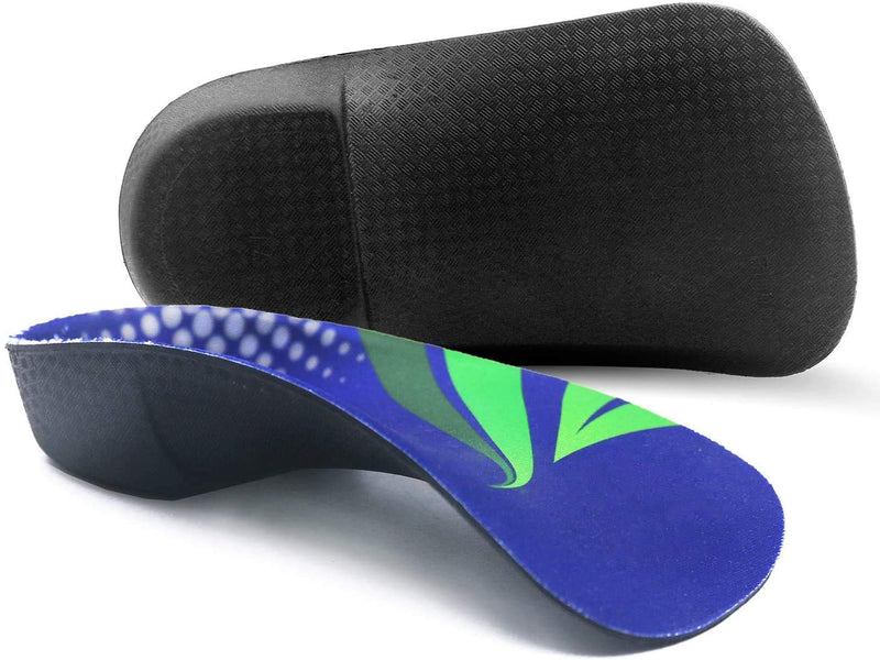 RooRuns Orthotic Insoles, 3/4 High Arch Support Shoe Inserts Insoles for Flat Feet, Plantar Fasciitis, Foot Arch, Feet Fatigue for Men, Woman - for Exercises, Large (10-13.5 UK), Deep Blue Large (8.5-10.5 UK) - NewNest Australia