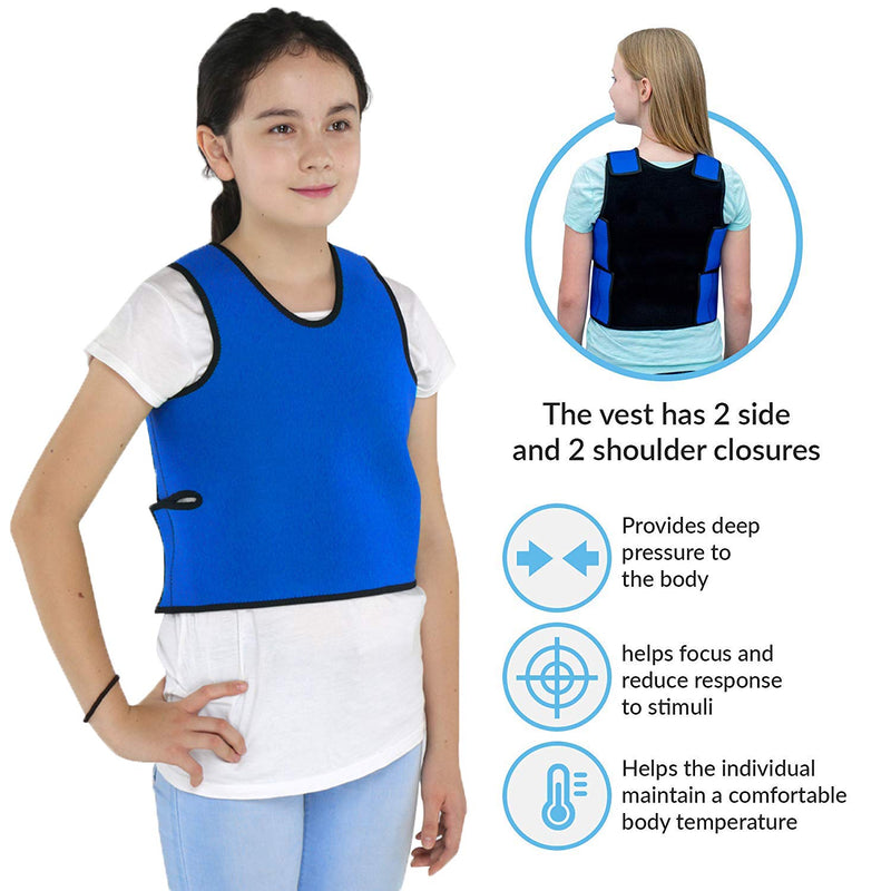 Sensory Compression Vest Sensory Processing Disorder Vest Deep Pressure Comfort for Autism Hyperactivity Mood Processing Disorders (Small 14” x 24”) Small (Pack of 1) - NewNest Australia