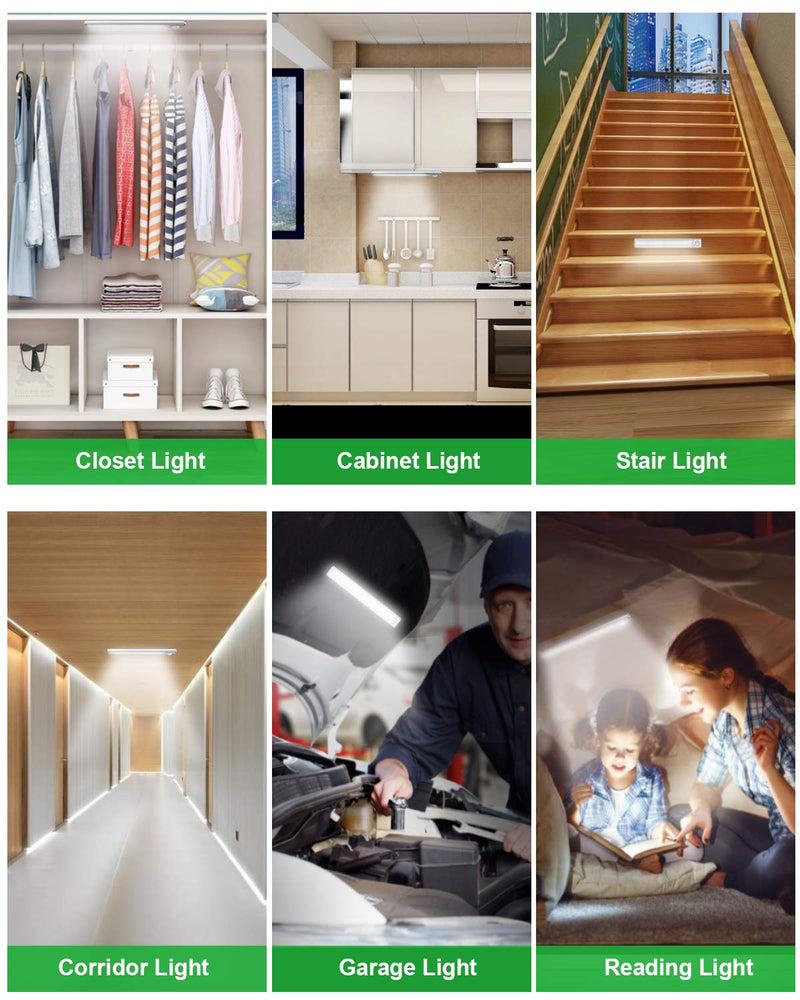 Under Cabinet Lighting 80 LED Closet Light, Motion Sensor Lights Indoor USB Rechargeable Dimmable Wireless Stick-on Night Light Bar for Kitchen, Wardrobe, Garage, Stairs, Bedroom (1 Pack) B-1 Pack - NewNest Australia