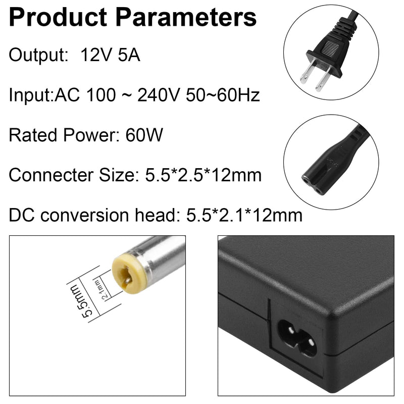 8-Way CCTV Camera Power Splitter-Security Camera Power Adapter-LED Driver Lighting Transformer DC Converter-Flexible LED Tape Strip Light AC DC Power Supply 12V 5A 60W - NewNest Australia