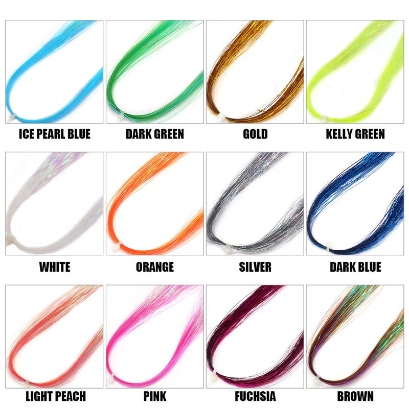 Fly Tying Materials 12 Colors Krystal Flash Holographic Ripple Flashabou Flies Fishing Lure Making Supplies 3-Holographic Flashabou Set C - NewNest Australia