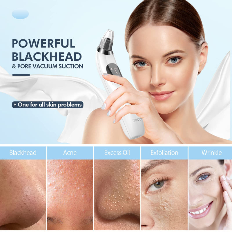 2023 Newest Blackhead Remover Pore Vacuum, Upgraded Black Head Remover for Face, Electric Acne Comedone Whitehead Extractor Tools-5 Suction Power, 5 Probes, USB Rechargeable Pimple Popper Tool Kit - NewNest Australia