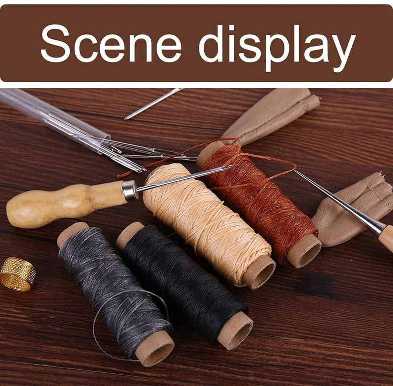 Leather Sewing Kit, Leather Working Tools and Supplies, Leather Working Kit with Large-Eye Stitching Needles, Waxed Thread, Leather Upholstery Repair Kit, Leather Sewing Tools for DIY Leather Craft - NewNest Australia