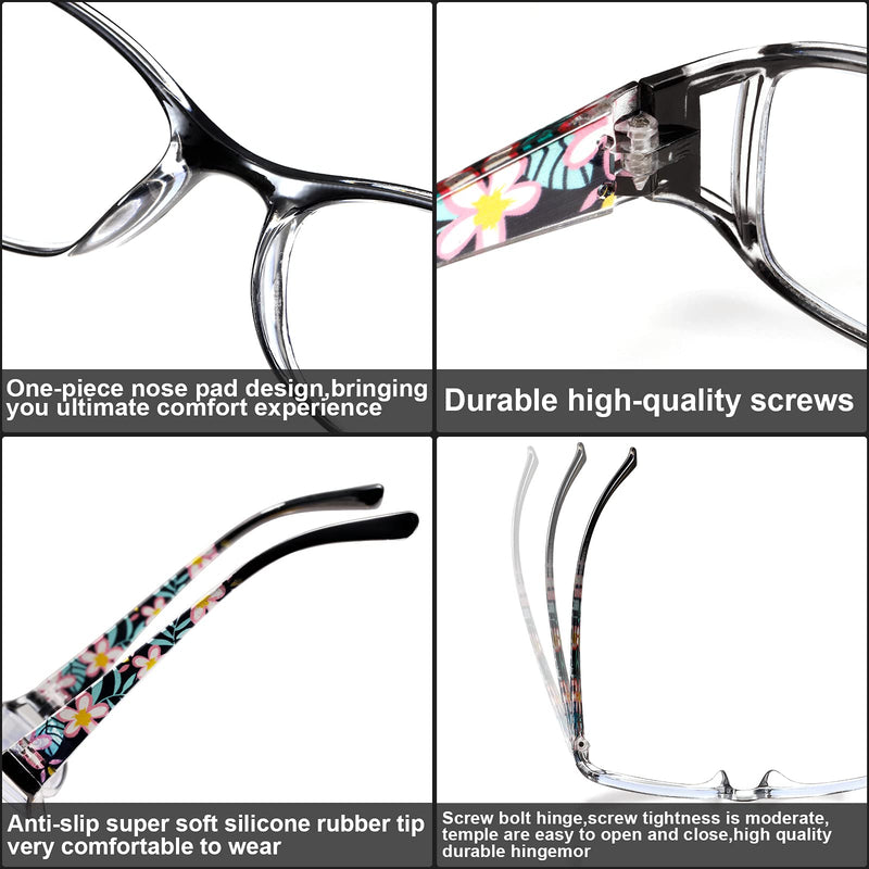 SaNgaiMEi reading glasses for women and men, anti blue light reading glasses, computer reading glasses with pattern reading aid (3 MIX, 2.0, multiplier_x) 3 mix 2.0 x - NewNest Australia