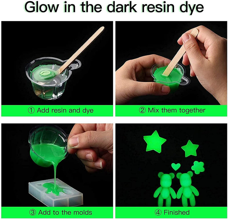 Glow in the Dark Pigment Powder 12 Color Epoxy Resin Pigment Luminous Powder Safe Long Lasting for Nail Art, Colorant Slime, Acrylic Paint, Fine Art and DIY Crafts, 0.7oz 12 Colors - NewNest Australia