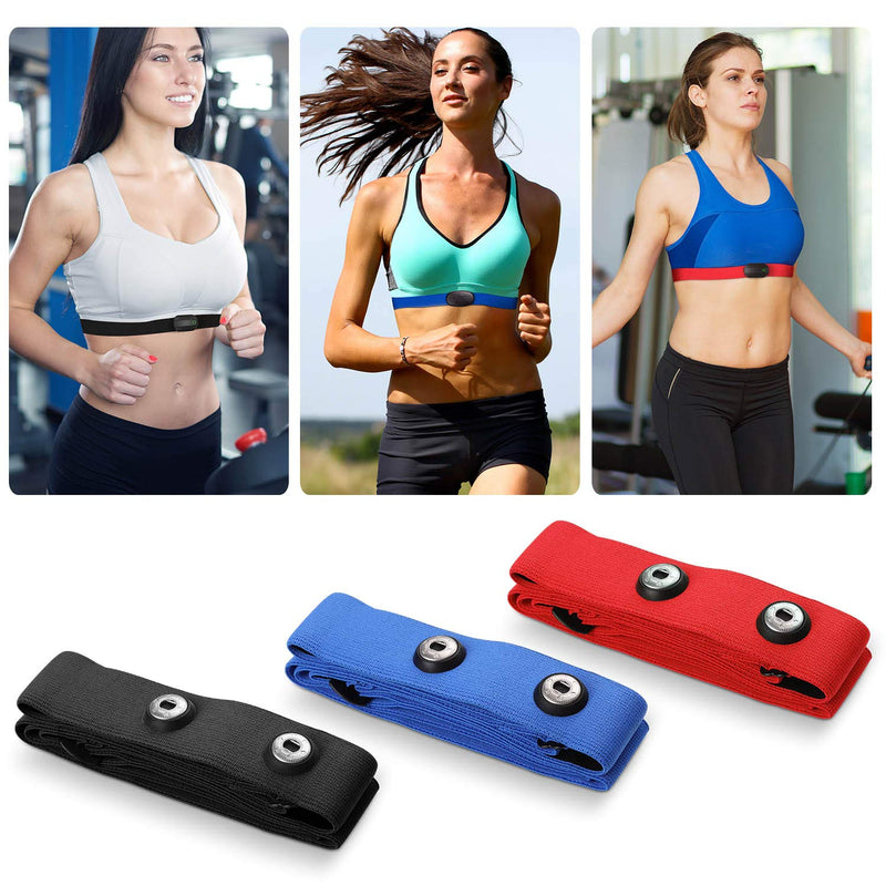 COOSPO Heart Rate Chest Strap Replacement, Adjustable Elastic Soft Fitnesss Chest Band, Colorful Replace HR Chest Belt for XOSS/Wahoo/Garmin/Shanren and More, Buckle Distance 45mm（NOT for Myzone） Black 36 inch - NewNest Australia