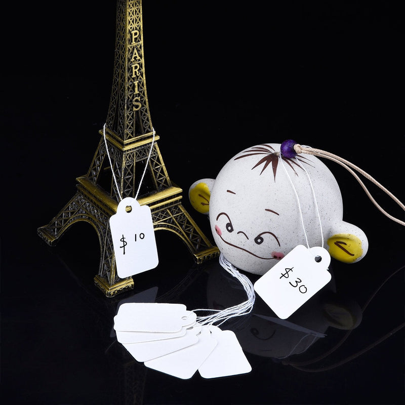 White Marking Tags Price Tags Price Labels Display Tags with Hanging String, 500 Pack (35 x 22 mm) 35 x 22 mm Vintage Style - NewNest Australia