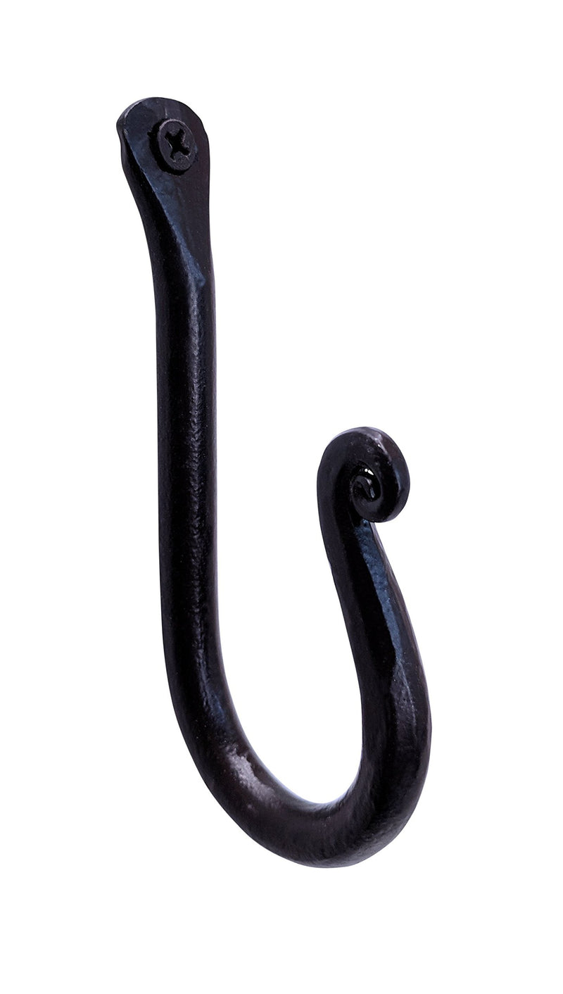 NewNest Australia - Handcrafted Wrought Iron Hook | Set of 3 | Decorative Black Hangers for Hanging Coat, Hat, Jacket, Robe, Bath Towel | Mug Hooks | Wall Mount J Hooks | Enjoy Spacy Home with RTZEN-Décor 