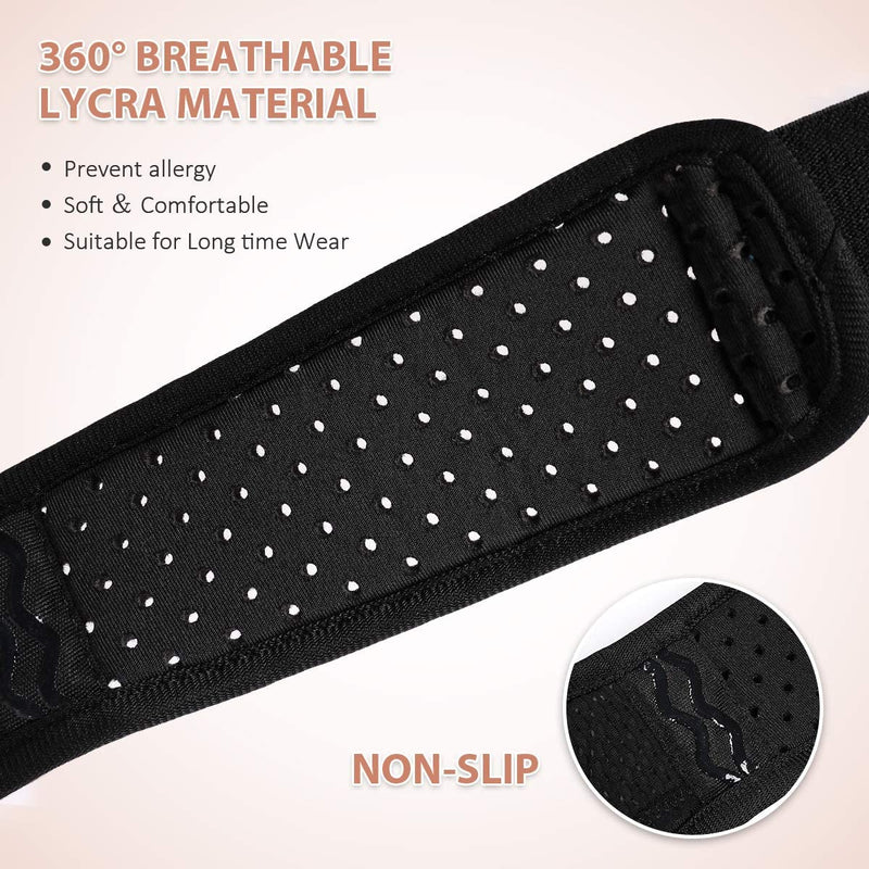 Tenbon Hernia Belt for Men and Women Flexible Adjustable Hernia Belt Hernia Support Pain Relief with 2 Removable Compression Pads (M, Black) M - NewNest Australia