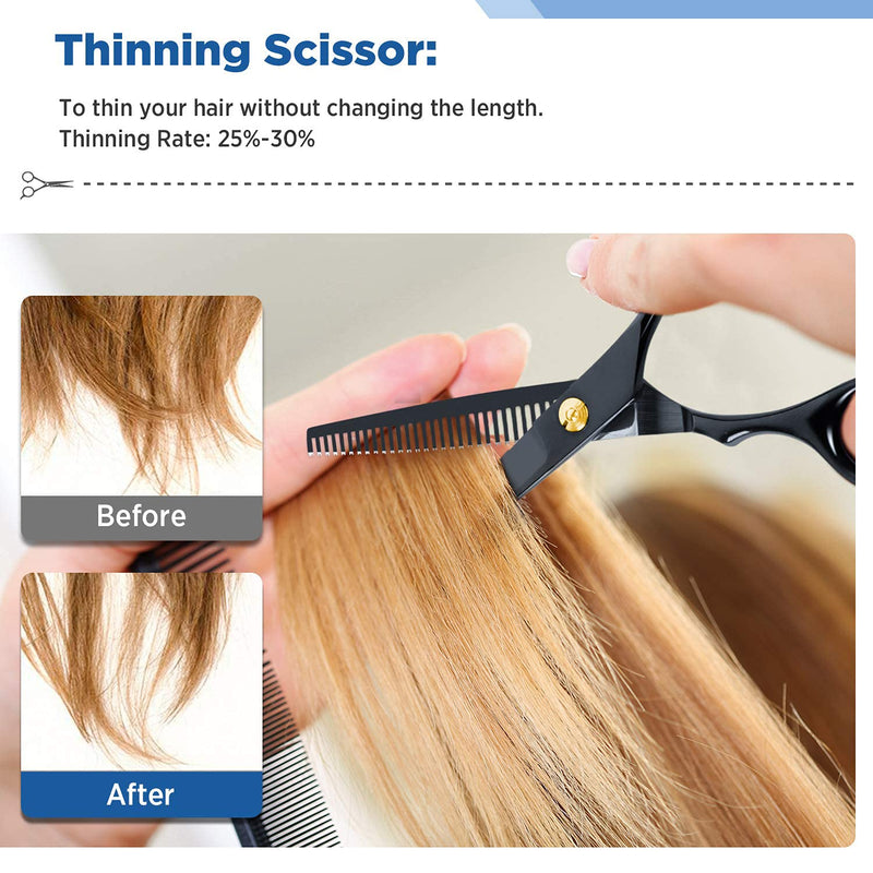 Bozhihong Hairdressing Scissors Set, 6.7 Inch Professional Hair Scissors, Sharp Hair Cutting Scissors With Hairdressing Cape, Thinning Scissors For Women, Men, Children, Hair Scissors For Family - NewNest Australia