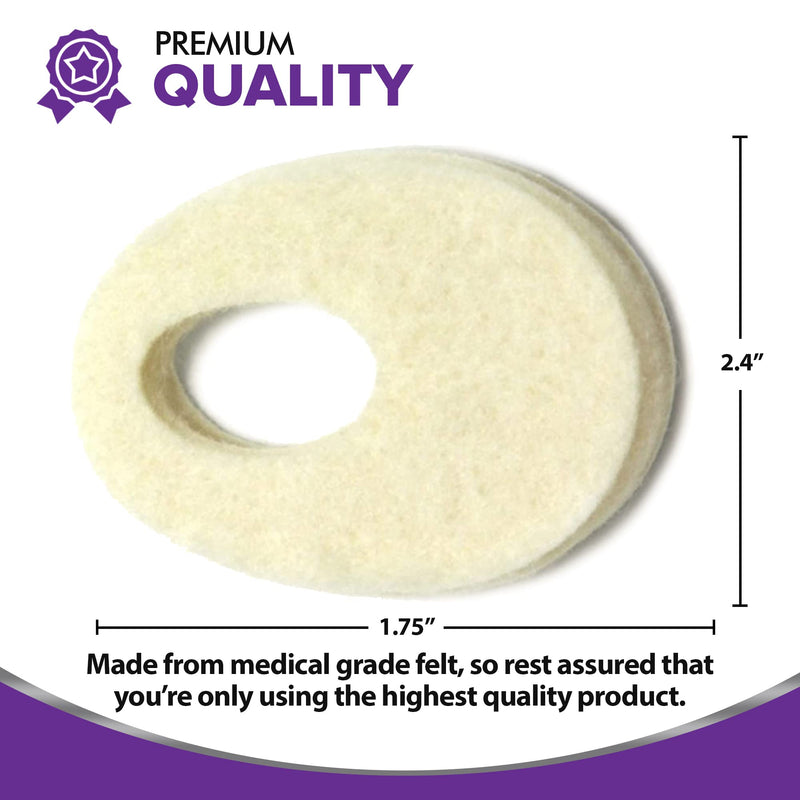 Oval Shaped Felt Callus Protective Pads - Adhesive Foot Pads That Surround Calluses from Rubbing On Shoes - 1/8" - 25 Pack - NewNest Australia