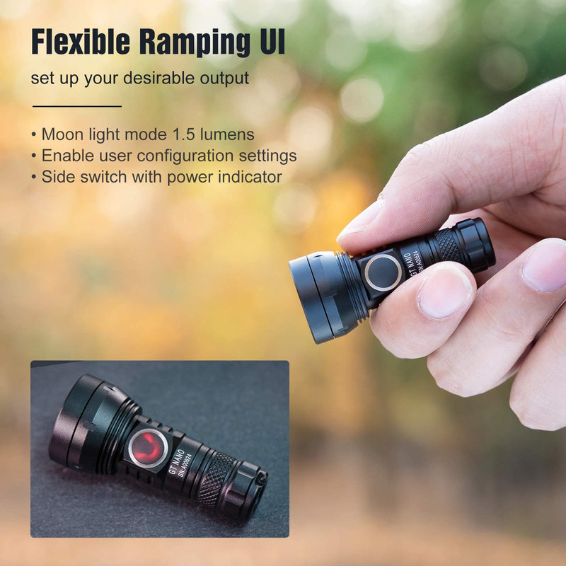 LUMINTOP GT Nano Keychain Flashlight 450 Lumens Mini Flashlight 300 Meters Beam Distance Compact Flashlight Powered by Single 10180 Li-ion Battery (Included) Aluminum - NewNest Australia