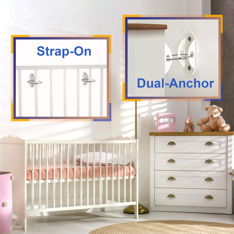 Furniture Anchors (10 Pack) 2022 Upgraded Furniture Straps for Baby Proofing, Secure 400 Pound Furniture Prevent Falling Anti Tip Earthquake Straps for Child Safety - NewNest Australia