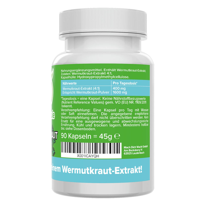 Wormwood Capsules ‚ High Dose ‚ 500 Mg Extract (4:1) ‚ Equivalent To 1600 Mg Wormwood Powder ‚ Quality From Germany ‚ No Additives ‚ Vegan ‚ Laboratory Tested ‚ For Appetite & Digestion ‚ Vitamineule - NewNest Australia