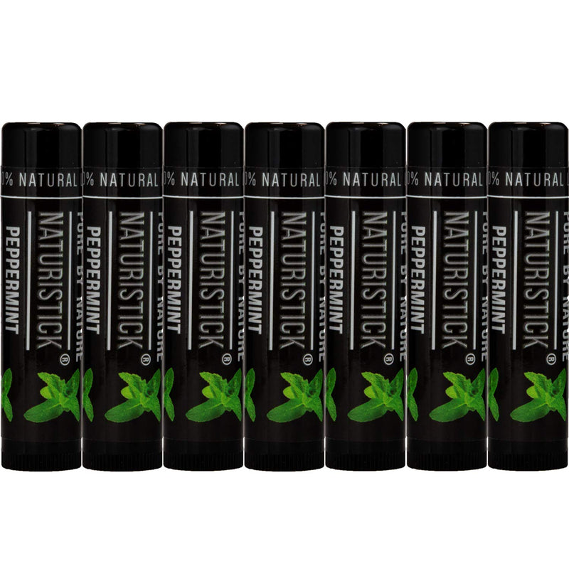 7-Pack Black Peppermint Lip Balm for Men and Women. Attractive Black Stick Gift Set by Naturistick. 100% Natural. Best Beeswax Chapstick for Healing Dry, Chapped Lips. Made in USA 7 Count (Pack of 1) - NewNest Australia