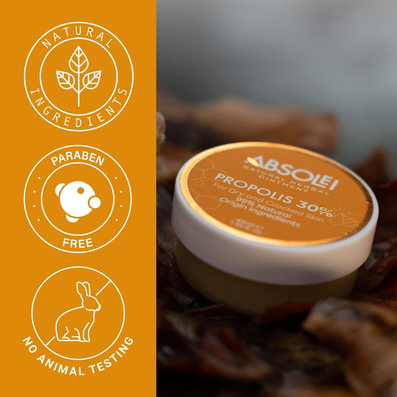 Absolei Propolis Ointment, natural ointment for skin irritations, dry and cracked skin with 30% propolis, 40 ml - NewNest Australia