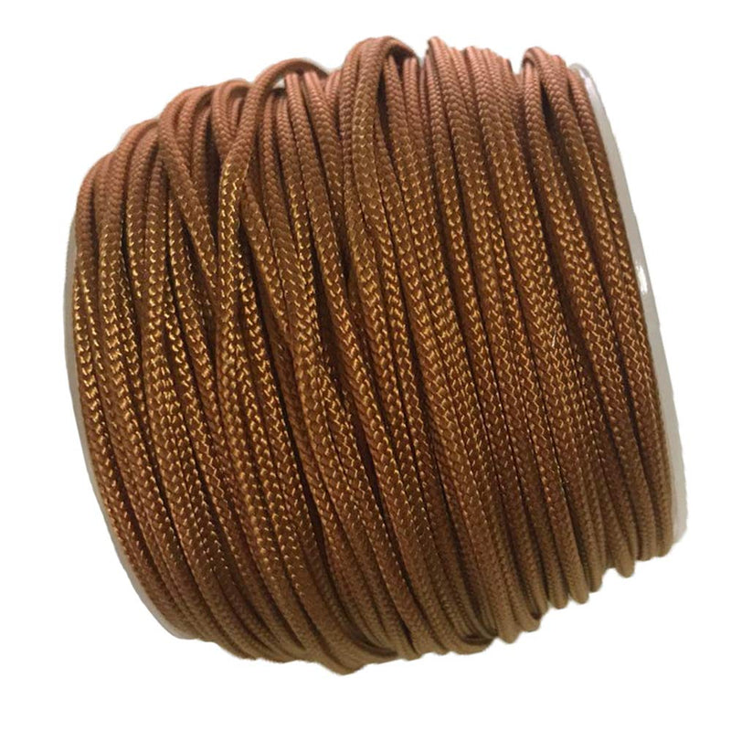 Y-Axis Roll of 60 Yards 2.0mm Light Brown (Bronze) Braided Nylon Lift Shade Cord with 6 Pack Brown Wood Cord Knobs + Soft Tape - NewNest Australia