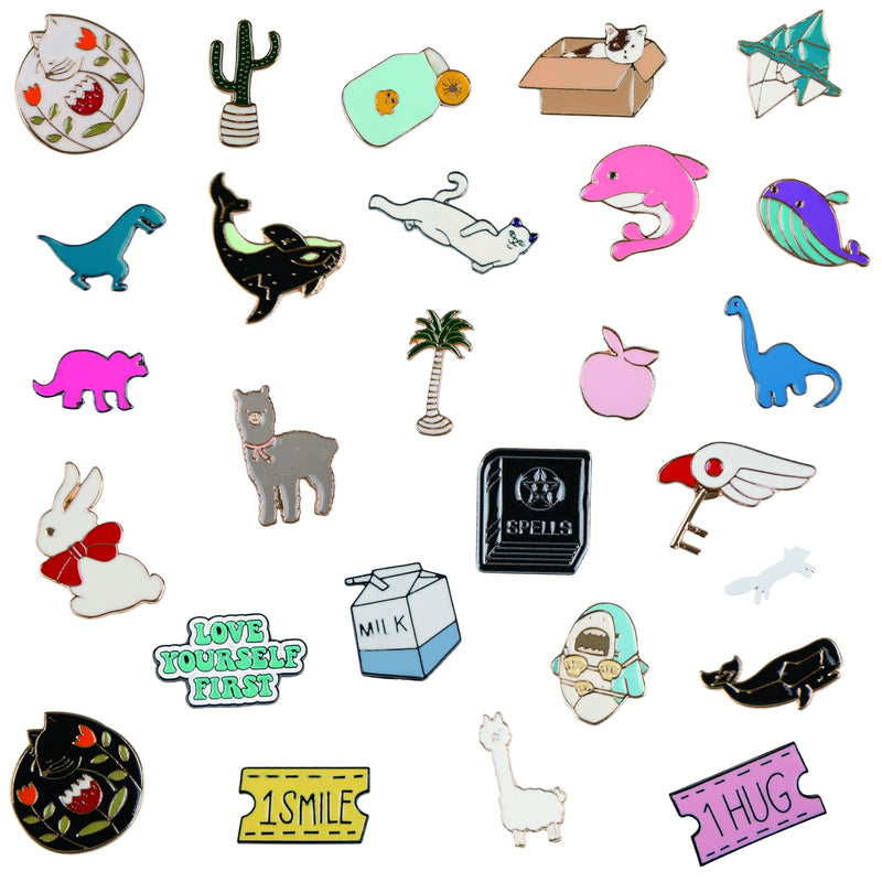 Mixed Enamel Lapel Pin Set 20 Pieces | Decoration for Backpack, Hat and Jacket | Gift for Friends, Children, Families ( Mystery Style ) - NewNest Australia