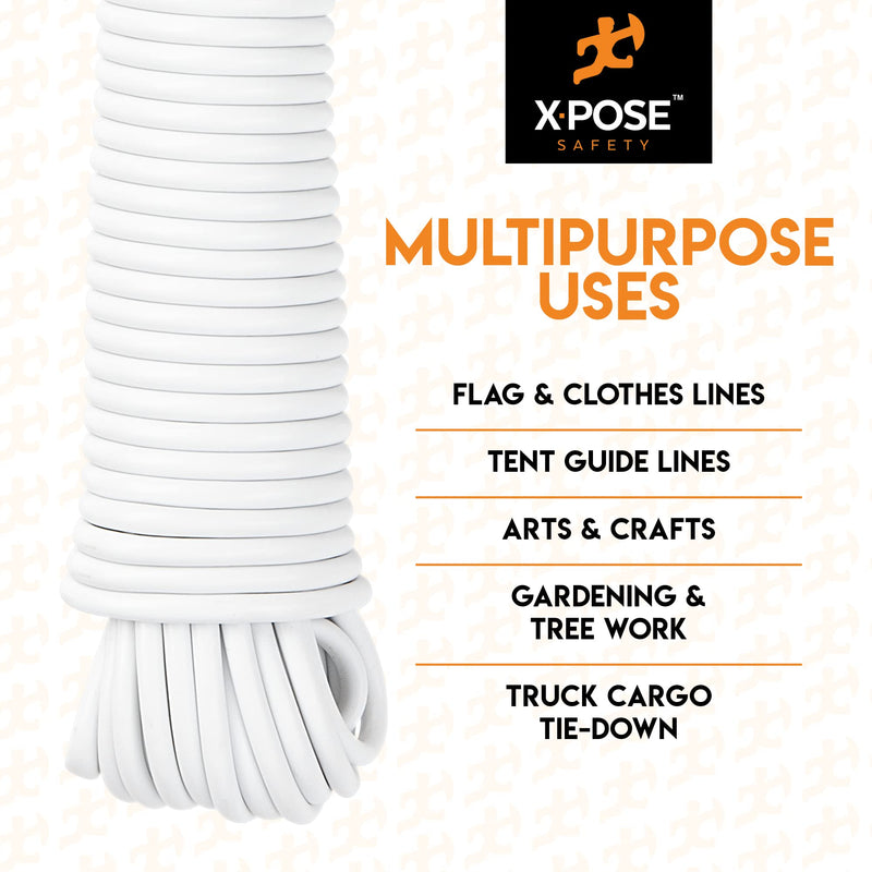 Plastic Clothes Line - White Clothesline Outdoor Weather Resistant - Synthetic Cord for Hanging Drying Clothing & Laundry - Plastic Rope Clothes Line String for Pulley 5/32" x 50FT 1 - NewNest Australia