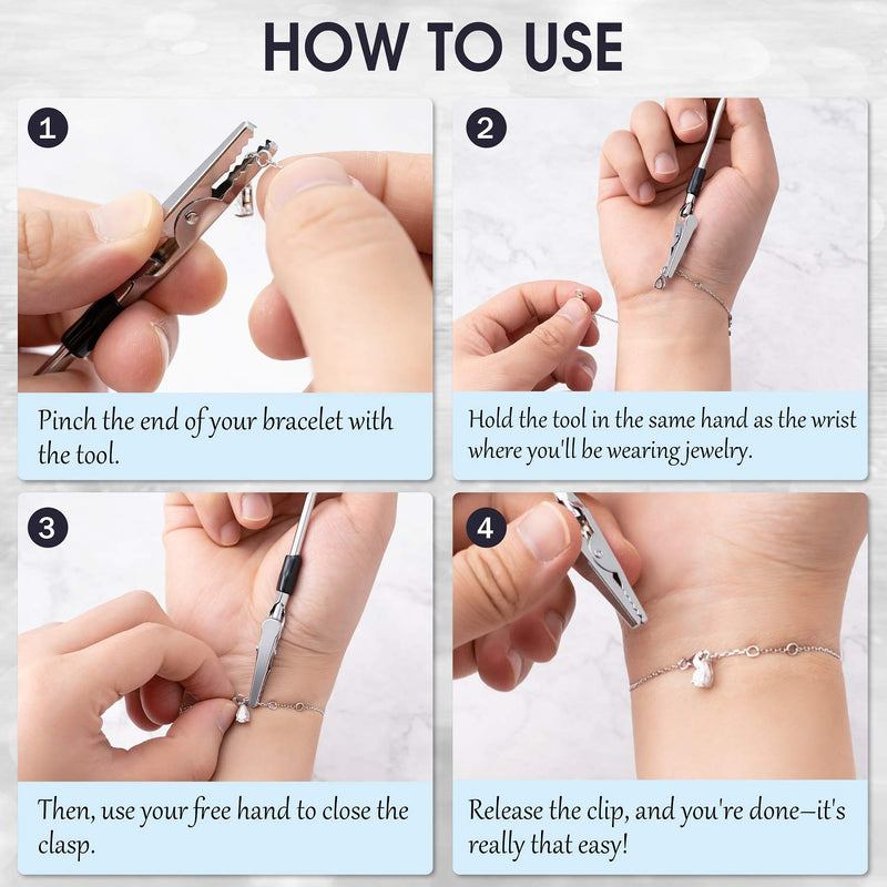 Miles Kimball Bracelet Tool Jewelry Helper - Fastening and Hooking Equipment for Necklace, Watch & Jewelry Clasps and Closures - Portable, Easy-to-Use, Made of Metal - Helps Prevent Wrist Strain - 6" - NewNest Australia