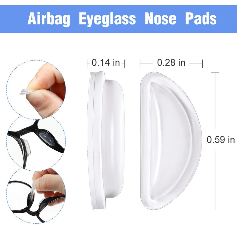 Air Bag Nosepads Adhesive Eyeglass Nose Pads Anti-Slip Nose Pads Comfortable Air Chamber Nose Pads 3.5 mm/ 0.4 inch Thickness for Full Frame Eyeglasses Sunglasses (12 Pairs) 12 - NewNest Australia