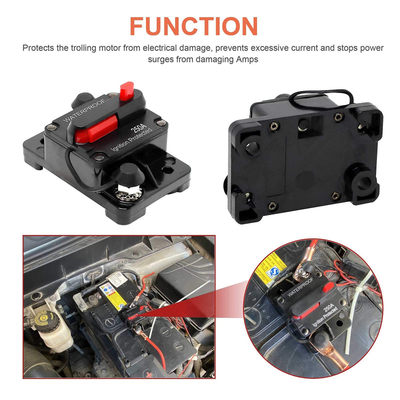 Erayco 100 Amp Circuit Breaker with Manual Reset for Car Marine Trolling Motors Boat ATV Manual Power Protect for Audio System Fuse, 12V-48VDC, Waterproof (100A) 100A - NewNest Australia