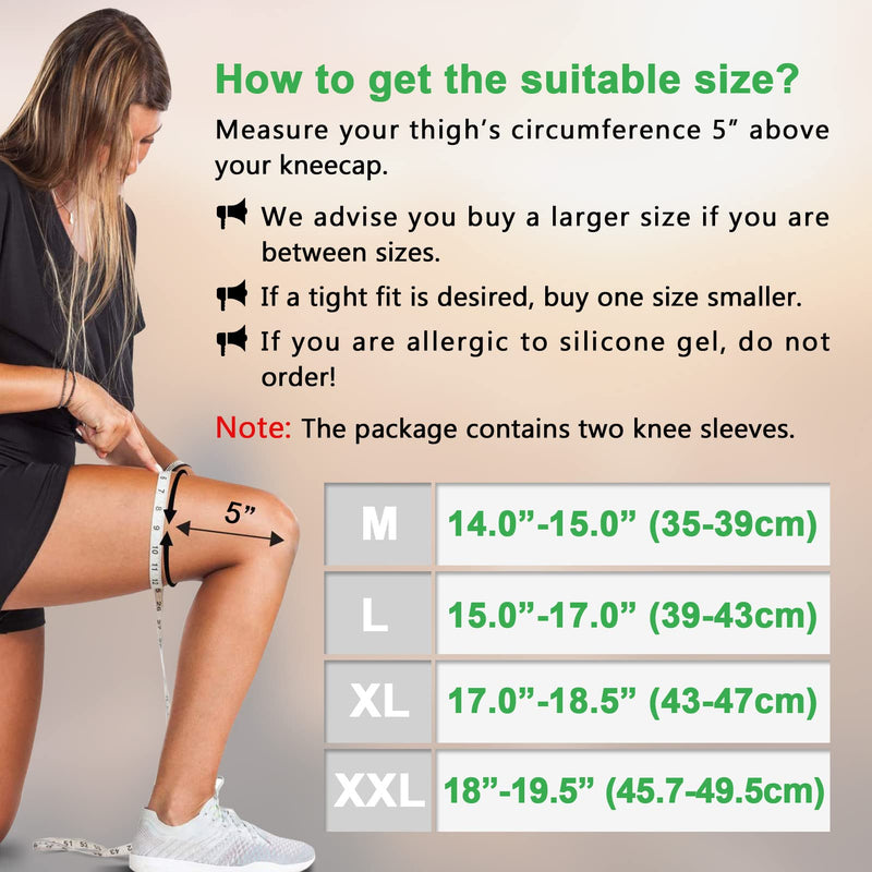 Knee Brace | Full Leg Sleeve | Knee Braces for Knee Pain Women & Men | Knee Compression Sleeves | Knee Support Knee Pads for Meniscus Tear, ACL, Arthritis, Joint Pain Relief,Sport (Pair) Black XX-Large - NewNest Australia