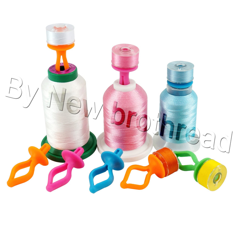 New brothread 100pcs Mix NOTIONS (60 Thread Spool Savers + 20 Bobbin Holders + 20 Bobbin Clamps) - Prevent Thread Tails from Unwinding - for Sewing and Embroidery Machine Thread Spools 60+20+20 Pcs - NewNest Australia