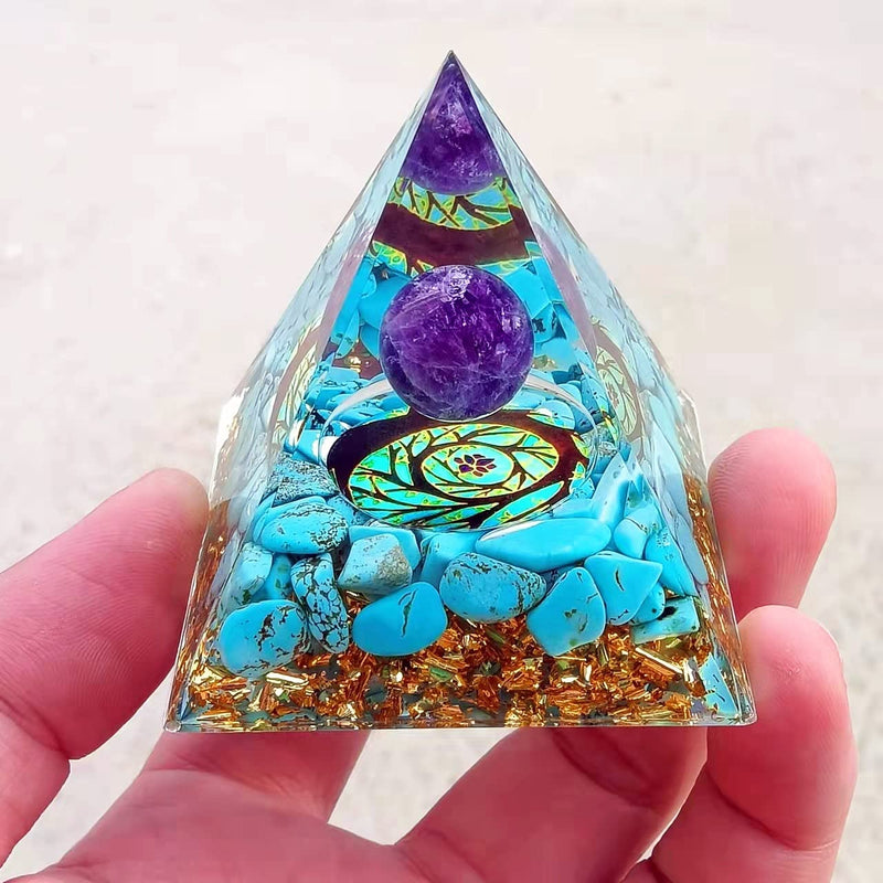 ycyingcheng Moonstone Crystal Orgone Pyramid Ogan, Crystal Energy Tower Nature Reiki Chakra Crushed Stone Jewelry Flower of Life, Pyramid Ogan Crystal Energy Tower Nature Reiki Chakra Crushed Stone Z - NewNest Australia