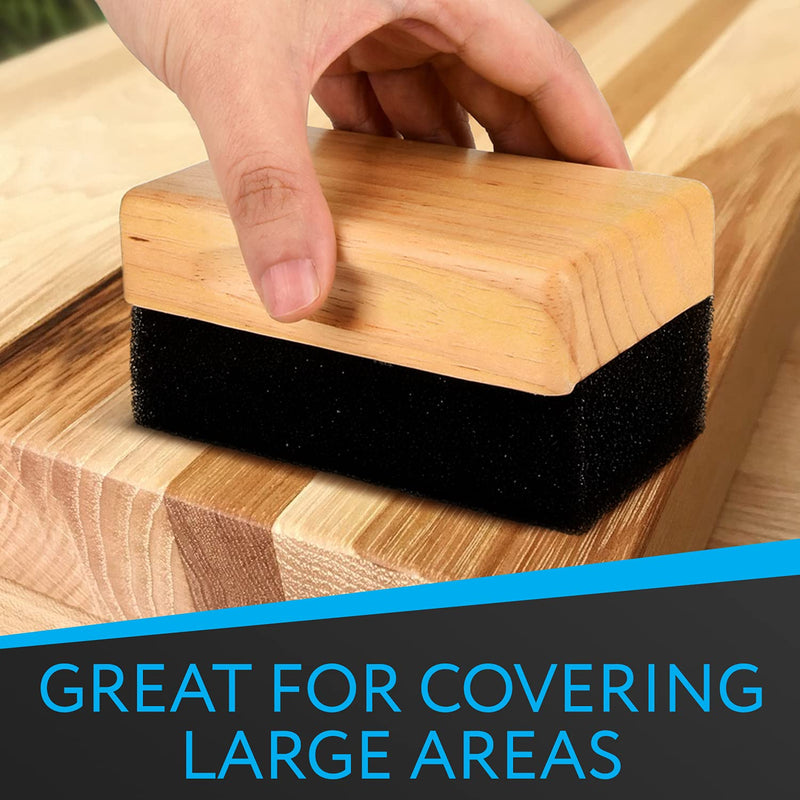 Oil & Wax Large Block Applicator with 2 Microfiber Buffing Pads, for Applying Cutting Board Oil & Wax to Countertops, Butcher Blocks & Other Large Wooden Surfaces - NewNest Australia