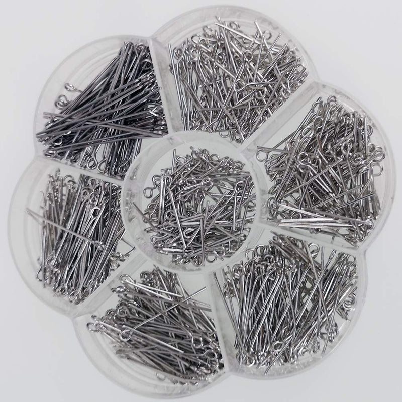 Chenkou Craft 700pcs Assorted of 7 Sizes Mix Eye Pins for Jewelry Making (Anti-Silver, Mix) Anti-silver - NewNest Australia