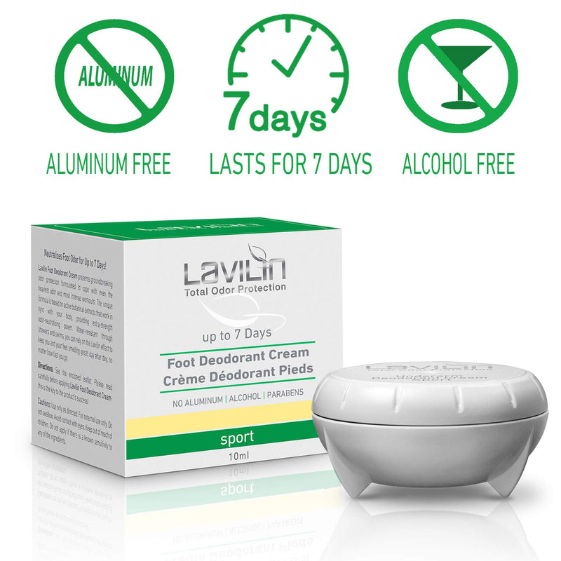 LAVILIN Sports Foot Deodorant Cream For Athletes - Neutralizes Foot Odor for Up to 7 Days | The Different Way to Prevent Embarrassing Smells – Aluminum, Alcohol, Paraben Free | Cruelty-Free - NewNest Australia