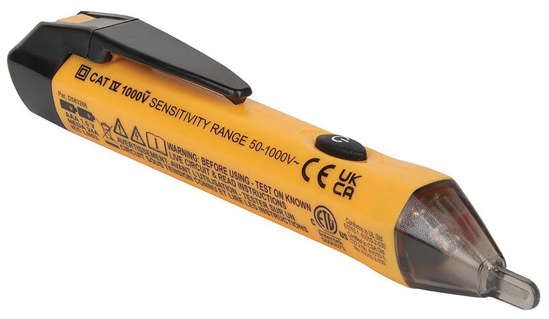 Klein Tools NCVT1P Voltage Tester, Non-Contact Voltage Detector Pen, 50V to 1000V AC, Audible and Flashing LED Alarms, Pocket Clip NCVT Pen - NewNest Australia
