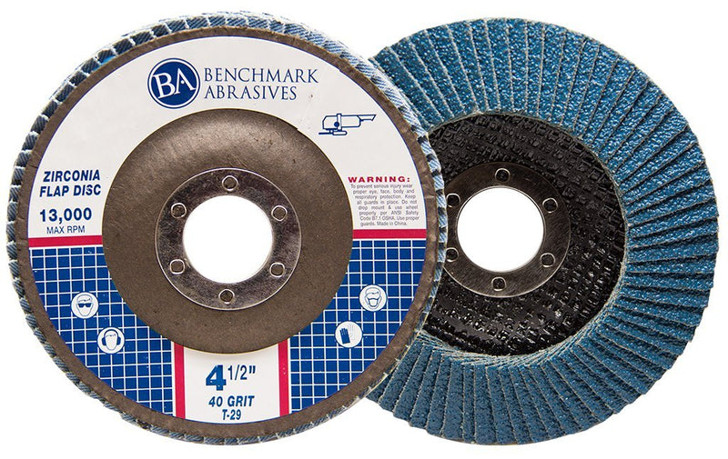 4.5" x 7/8" Premium Zirconia Flap Disc Grinding Wheel 40 Grit Type 29-10 Pack - NewNest Australia