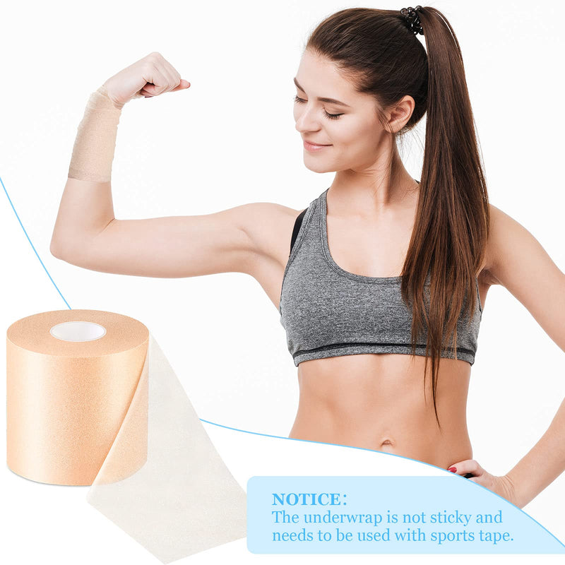 29.5 Yards Foam Underwrap Tape Sports Pre-wrap Athletic Tape 2.76 Inch Wide Elastic Sports Prewrap Artificial Foam Underwrap for Wrist Elbow Knees Ankles (Beige) Beige - NewNest Australia