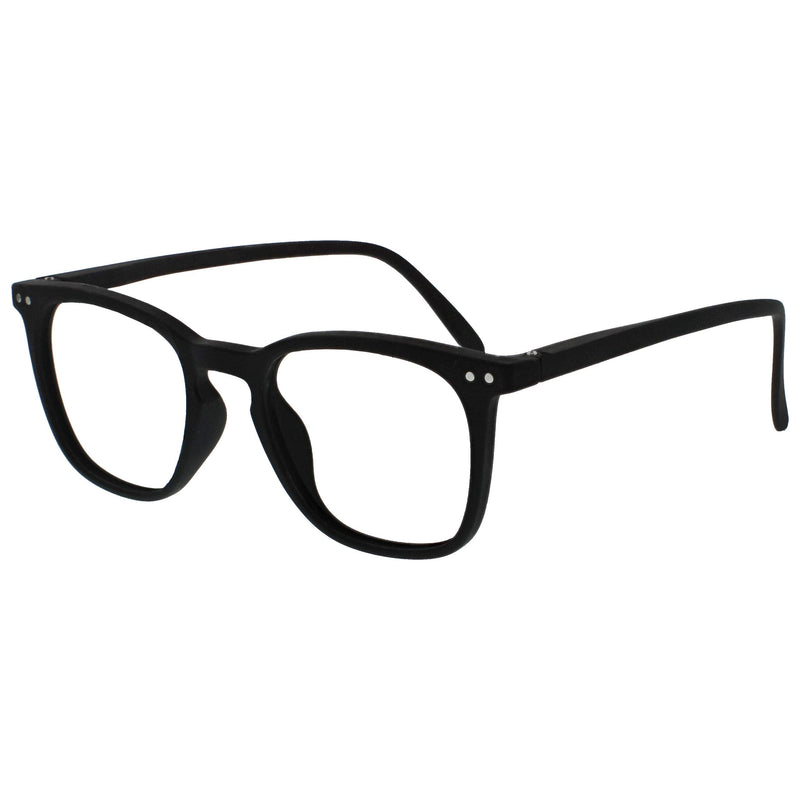 Opulize Bex Distance Glasses Nearsightedness Large Square Cool Designer Frame Spring Hinges Scratch Resistant Black Men Women M64-1 -1.00 Matt Black -1.00 Diopter - NewNest Australia