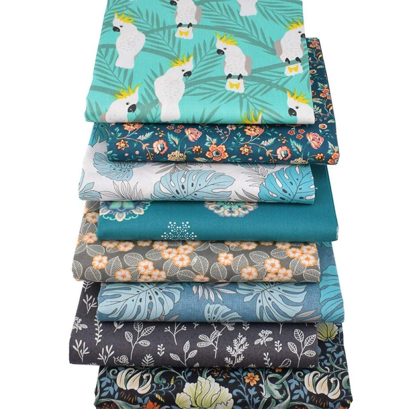 Aubliss 50pcs 100% Cotton Fabric Bundle 9.84" x 9.84" (25cm x 25cm) PreCut Fat Squares Sheets Printed Floral Sewing Supplies for Patchwork Sewing DIY Crafting Quilting Fabric 50pcs-floral - NewNest Australia