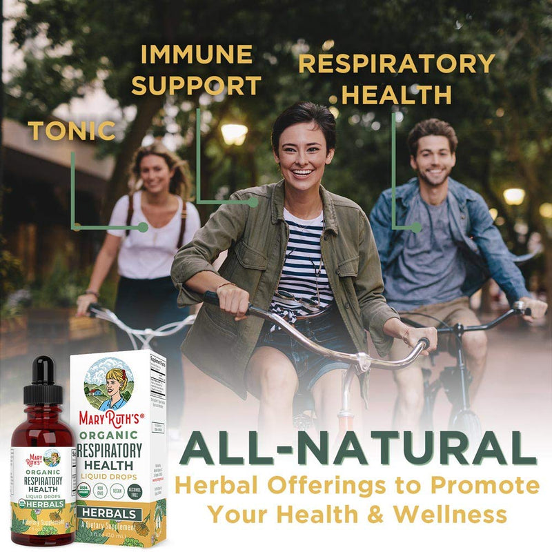 USDA Organic Respiratory Health Liquid Drops with Mullein Leaf, Marshmallow Root & Elderberry | Sinus Relief and Lung Cleanse Tonic Herbal Blend | Immune Support | Non-GMO | Vegan | 1 Fl Oz - NewNest Australia