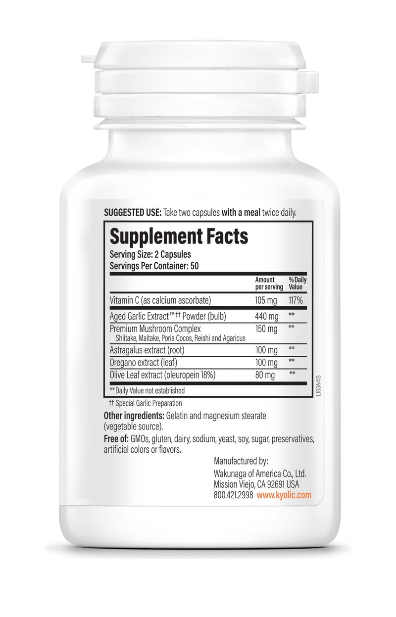 Kyolic Aged Garlic Extract Formula 103 Immune Support, 100 Capsules (Packaging May Vary) 100 Count (Pack of 1) - NewNest Australia