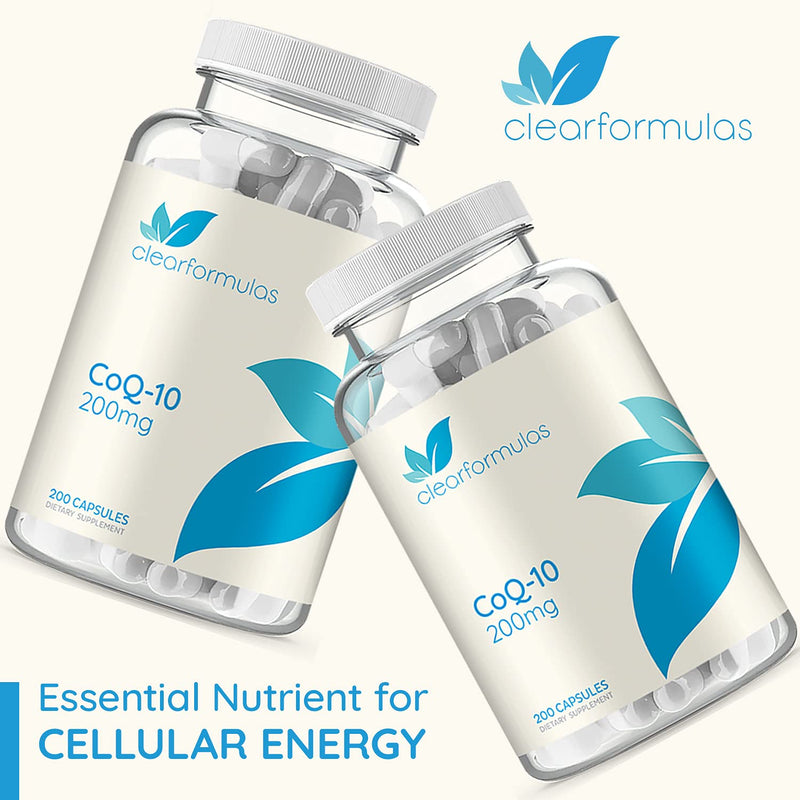 Clear Formulas Pure CoQ10 200mg 200 Capsules Supports Heart Health & Helps Maintain Healthy Blood Pressure - NewNest Australia